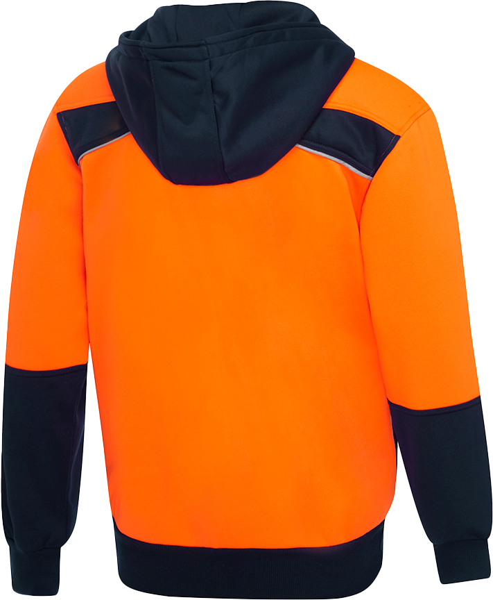 Hi Vis Spliced Hoodies - Orange/Navy