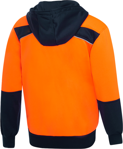 Hi Vis Spliced Hoodies - Orange/Navy