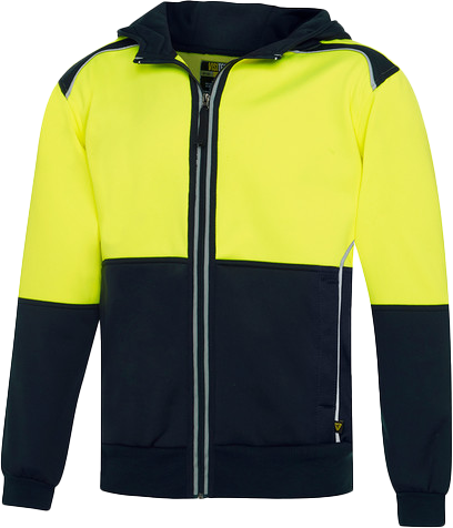 Spliced Hi Vis Hoodies - Lime/Navy