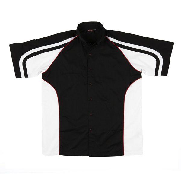 Le Mans Pit Crew Shirt - Black/White/Red Piping