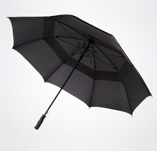 Nylon Double Canopy Umbrella - Black